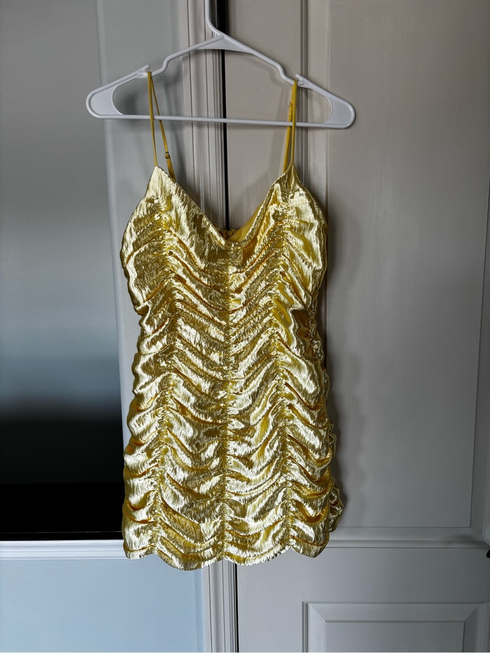 Lucy in the Sky Metallic Ruched Slip Dress